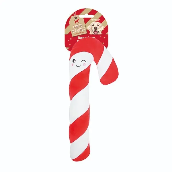 Cupid Comet Rosewood Christmas Candy Cane Rope Core Toy XL Large  Toy Dogs