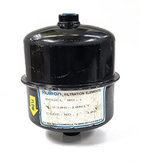 Fluitron Spin-On Filter Element H 4306-10N1T 3-5Gpm 10-Micron 225°F