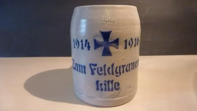 Alter 0,5 Ltr. Krug  Zum Feldgrauen Isille   1914 -1916  1.Weltkrieg !!