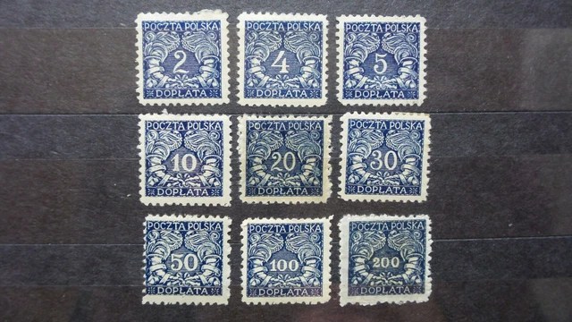 Polen 1919 / Kat. Fischer Nr. U 13 – U 21  Komplet / Ungebraucht