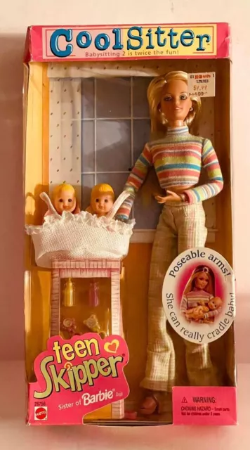1998 Cool Sitter Barbie's Sister Teen Skipper w/ 2 Babies SEALED BOX Vintage