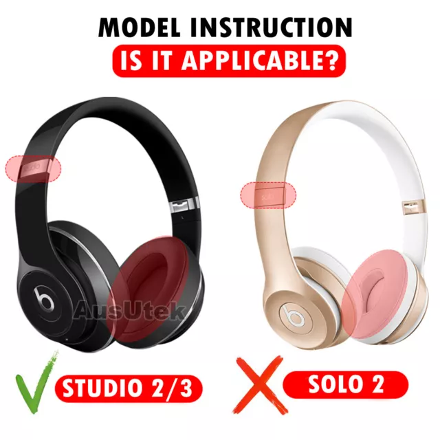 New Soft Replacement Ear Pads for Beats by Dr. Dre Studio 2.0 3.0 Wired Wireless 2