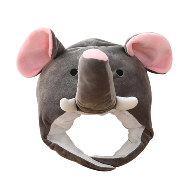 Peluche Personaje Sombrero Elefante Sombrero Animales de peluche Adultos Accesorios