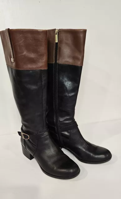 Bandolino Two Tone Leather Tall Riding Boots Women's Size 10M