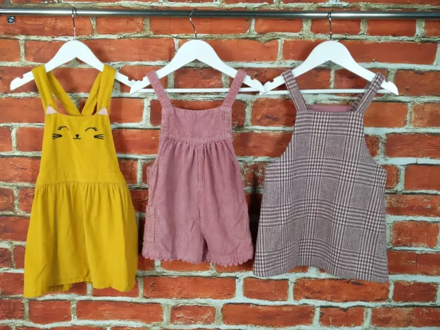 Girls Bundle Age 2-3 Years H&M Mantaray Next Pinafore Dress Playsuit Cord  98Cm