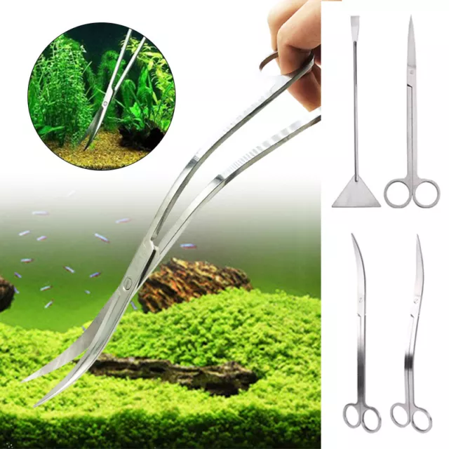 Aquarium Scissor Tool Aquatic Plant Tweezers Aquascaping Fish Tank Kit Cleaner