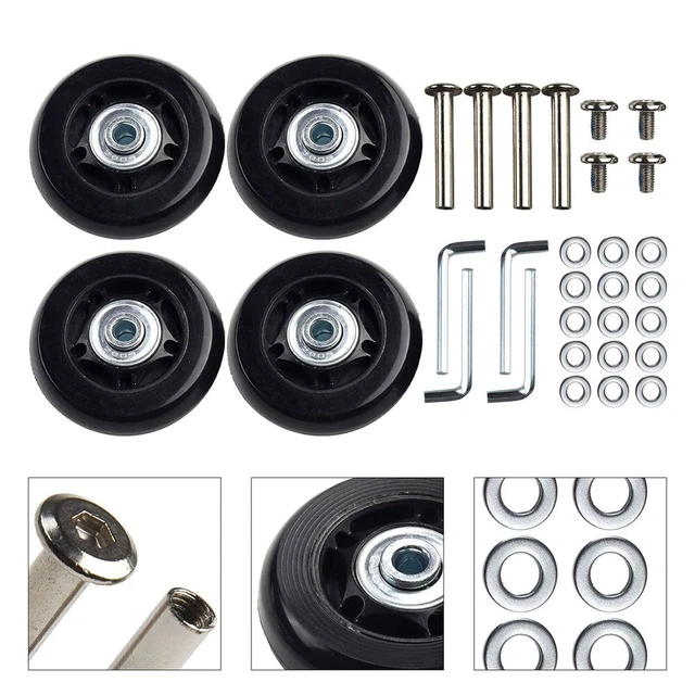 Noiseless and Reliable Luggage Repair Wheels Set of 4 54mm/64mm Options