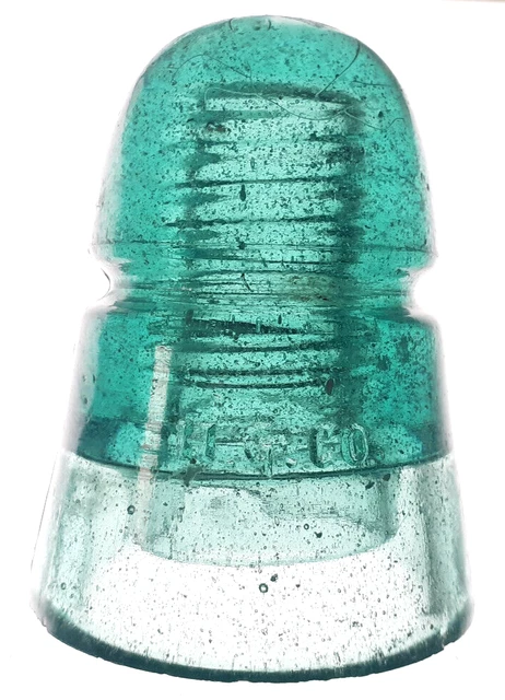 CD 145 Fizzy Aqua H.G.CO. Antique Glass Telegraph Insulator BEEHIVE G9 3
