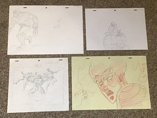 X-Men Animation Drawing Lot Sabertooth Juggernaut 1990’s TV Marvel Comics