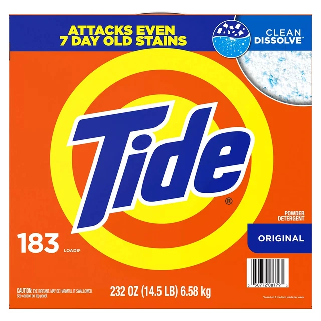 Tide HE Ultra Powder Laundry Detergent, Original (232 Ounce, 183 Loads)