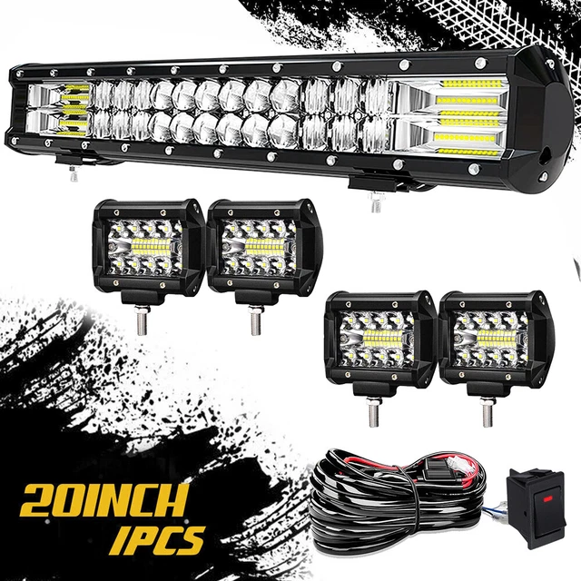 20" Front Bumper LED Light Bar Flood Spot Combo for Jeep Offroad 4x4" Work Lamps