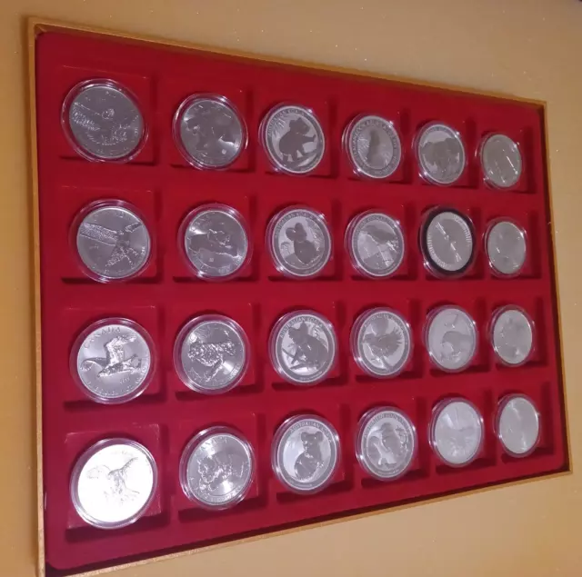 Lot of 24 legit Coins, each 1oz Silver .999+