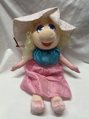 Vintage Jim Henson 19" Miss Piggy With Large Hat and Sun Dress Southern Belle