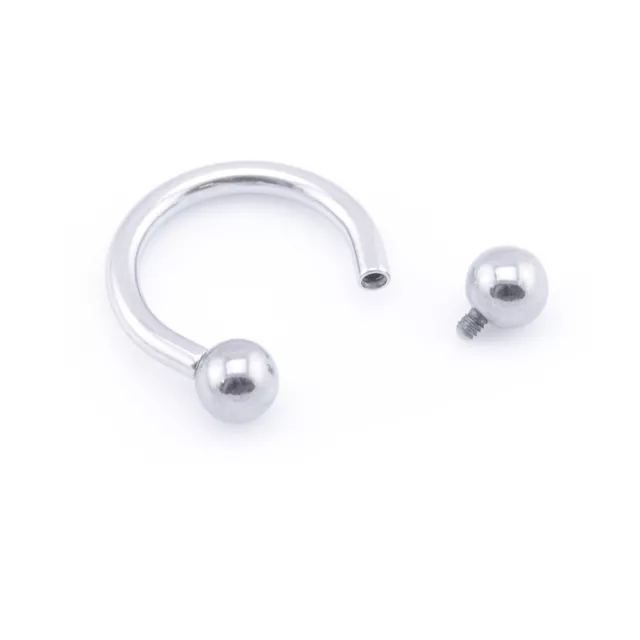 Horseshoe Bar INTERNALLY THREADED Circular Barbell Lip Nose Septum Ear Ring