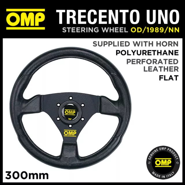 OD/1989/NN OMP TRECENTO UNO SPORTS STEERING WHEEL 300mm in BLACK POLYURETHANE