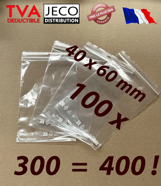 Lot De 100 Sachets Hermétiques En Plastique Transparent