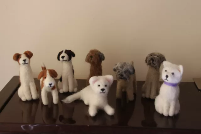 Border, Westie, Jack Russell and other Terrier Needle Felted Dogs Free UK P+P