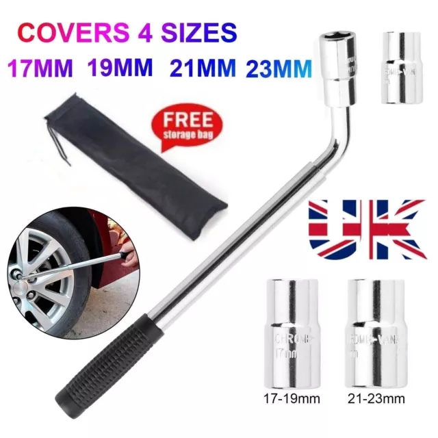 Extendable Wheel Brace Wrench Telescopic 17 19 21 23MM Car Van Socket Tyre Nut