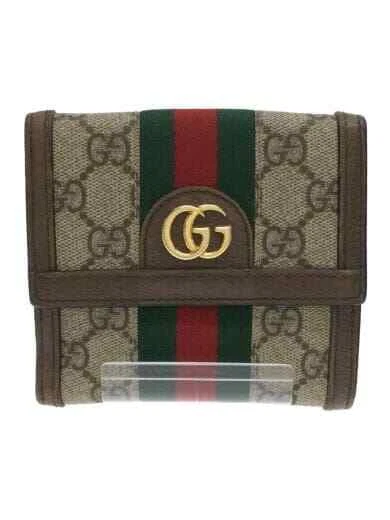 GUCCI 3-fold Saif_Offidia _GG Supreme Canvas BRW Full Pattern Women's