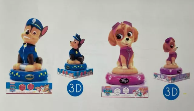 Paw Patrol Nachttischlampe 3D Kinderlampe Chase Skye Nachtlicht