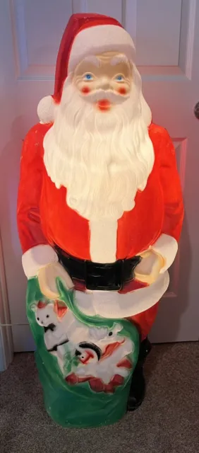 Vintage Empire Blow Mold Lighted Santa Clause 46" Tall Christmas Yard Decoration