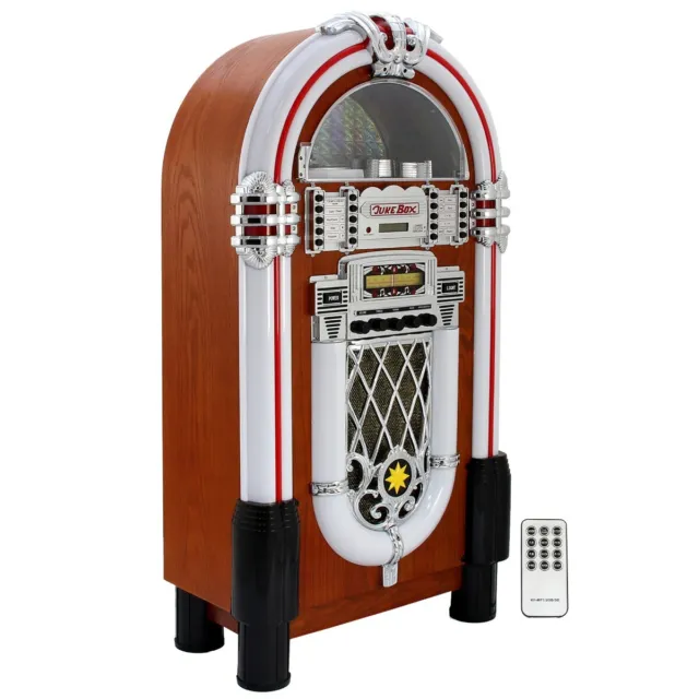Jukebox Vintage 1950s Retro Stereo CD Player FM Radio Aux USB Bluetooth Machine