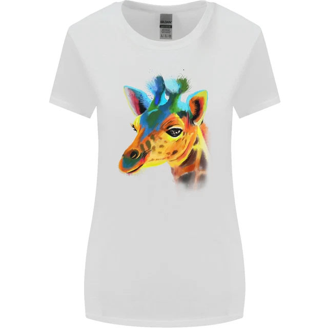 Un Giraffa Acquarello Donna più Ampia Taglio T-Shirt