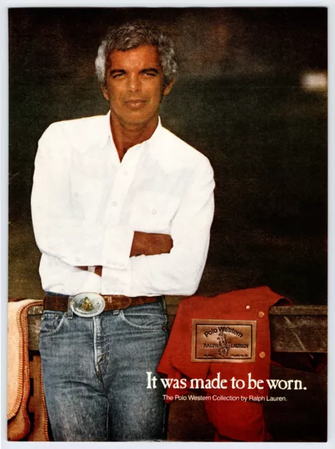 1979 RALPH LAUREN POLO WESTERN Vintage 8"X11" Magazine Ad 1970's HCF3