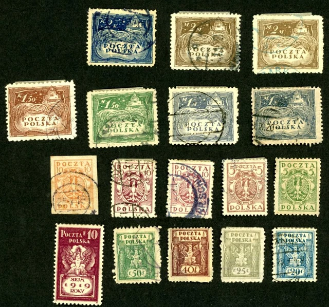 Poland 1919-23 61-62 66 70-71 74 94-95 99-103 105-106 108 111 129-130…40 Stamps