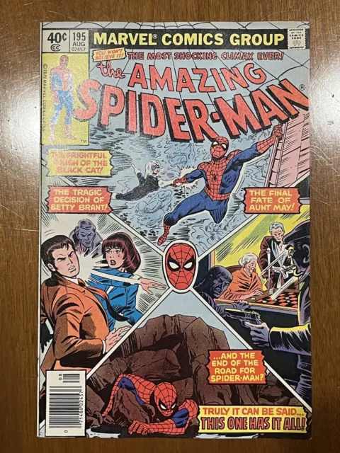 The Amazing Spider-Man #195/Bronze Age Marvel Comic Book/Origin of Black Cat/VF