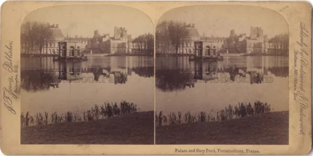 Château de Fontainebleau France Photo Stereo Stereoview Papier Citrate Vintage