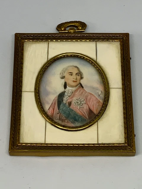 Peinture miniature “Portrait du Roi Louis XVI” – signé - XIXe