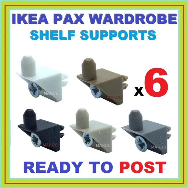 IKEA PAX KOMPLEMENT Shelf Support Pins With Screws X6 Brand New Genuine