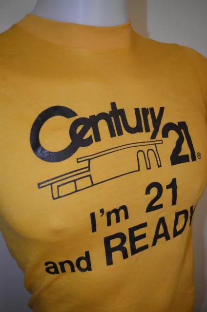 CENTURY 21 REAL Estate Funny Punk Yellow Single Stitch S T-Shirt USA VTG  70s 80s $99.99 - PicClick