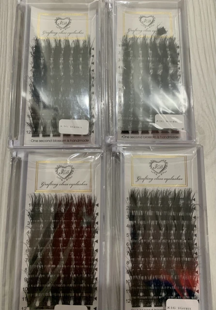 Dicke falsche Wimpern Cluster - schwarz, 4er Pack