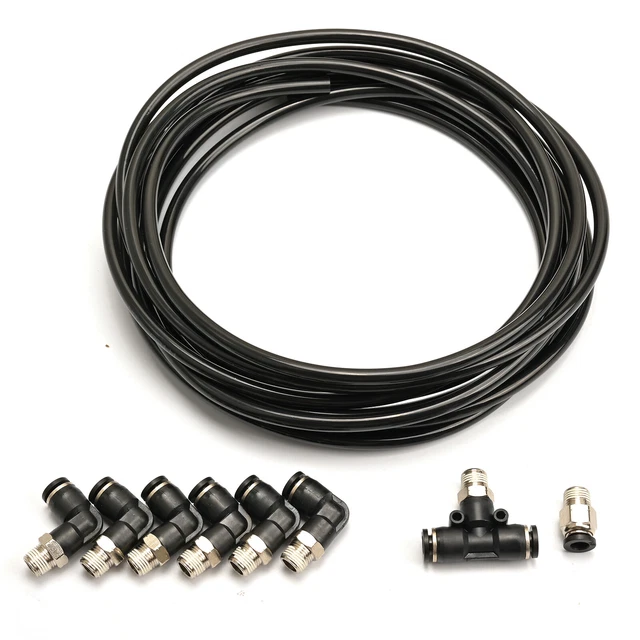 PUSH LOCK BLACK Vacuum Fitting Kit for Mitsubishi Evo 7 8 9 X Turbo