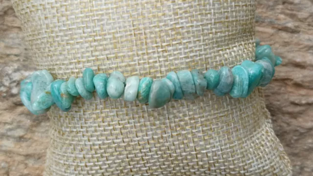 Bracelet Boule Lithothérapie Pierre Naturelle Style Baroque Amazonite Russie AB