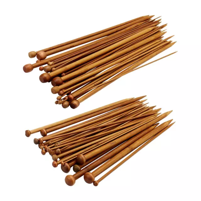 36 pièces aiguilles à tricoter en bambou ensemble fil en bois aiguilles à