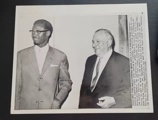 1960 photo congo premier patrice lumumba with andrew cordier vintage original