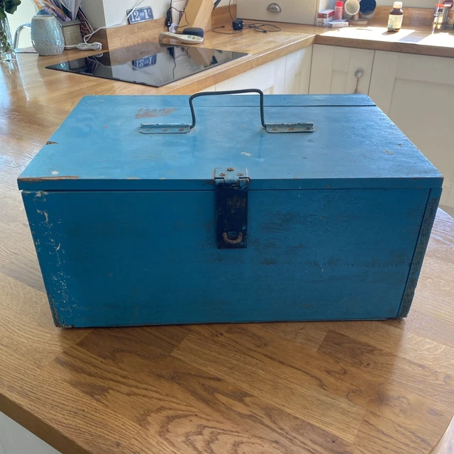 Engineers Box VINTAGE SCRATCH BUILT Solid Wooden Engineers Tool Box Toolmakers Old ...