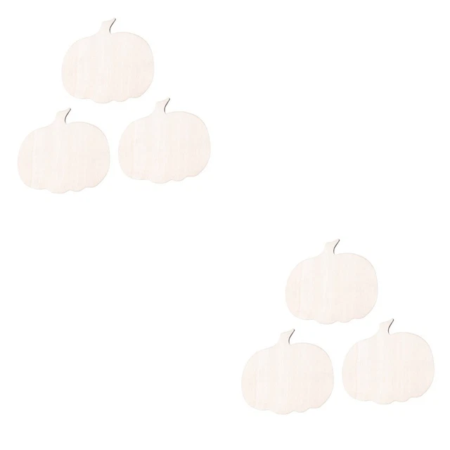 6 Pcs Unfinished Wood Pumpkin Cutout Painting Wood Tags Woodsy Decor Wooden Log