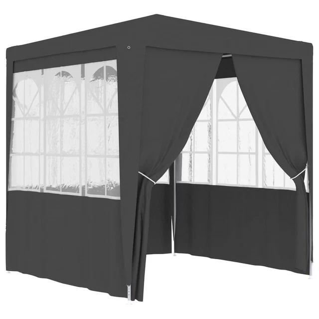 vidaXL Garten Pavillon Outdoor-Partyzelt Festzelt mit Seitenwänden 2x2m Anthrazi