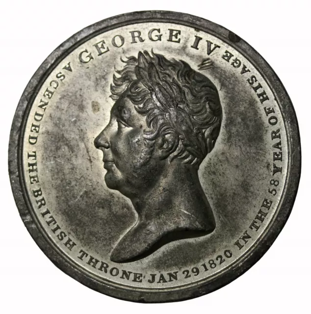 Great Britain King George IV Coronation Medal By Hancock BHM.1077 White Metal