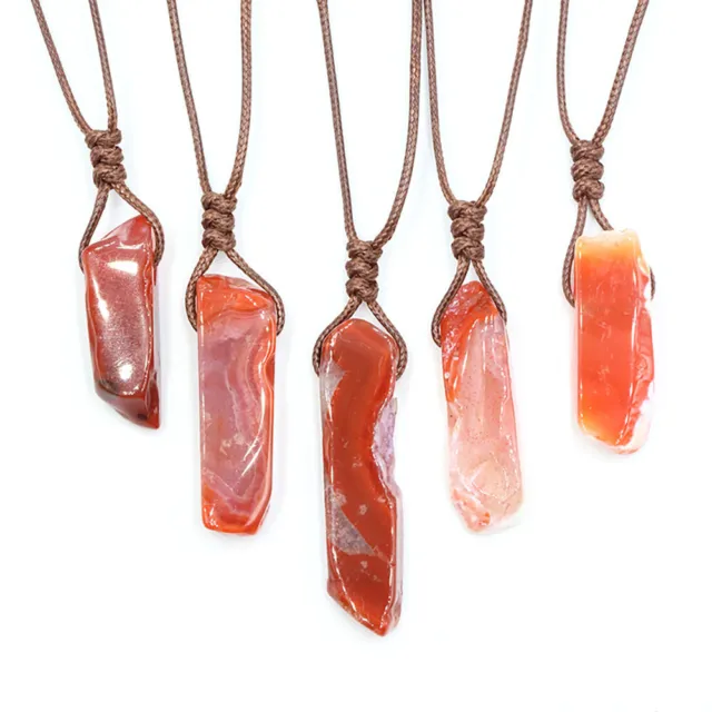 Multi Gemstone Natural Stone Energy w/Rope Chain Necklace Chakra Crystal Pendant 10