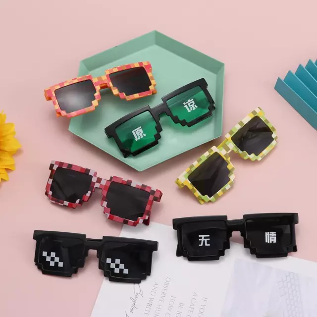 Robot Sunglasses Decorative Shades Party Disco Glasses Pixelated Mosaic Glasses