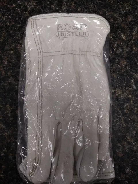 Memphis Road Hustler Premium Grain Leather Driver's Gloves Pair White, Large