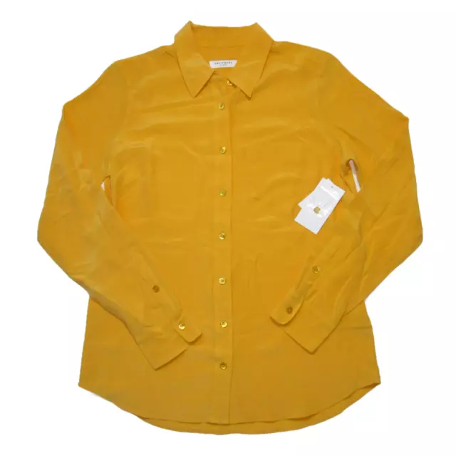 NWT Equipment Brett in Golden Poppy Washed Silk Button Down Shirt S $230