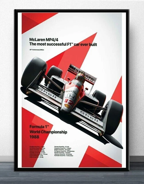 toile tableaux formule 1 f1 Senna 30 x 45 cm