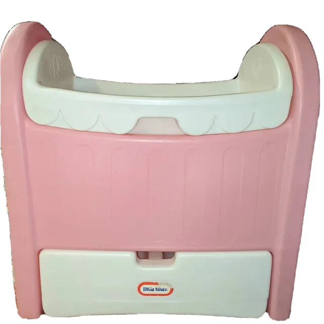 Vintage Little Tikes Pink Baby Doll Cradle Crib Changing Table