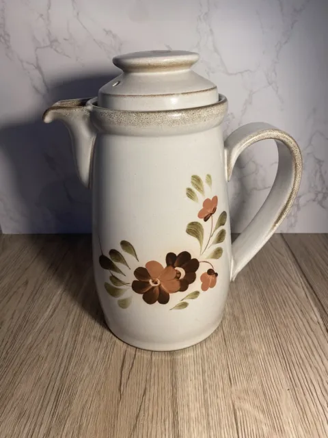 Vintage Denby Langley Coffee Pot Serenade Floral Design Jug Tall Teapot